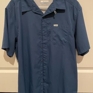 Men's Navy PFG Columbia Short Sleeve Shirt